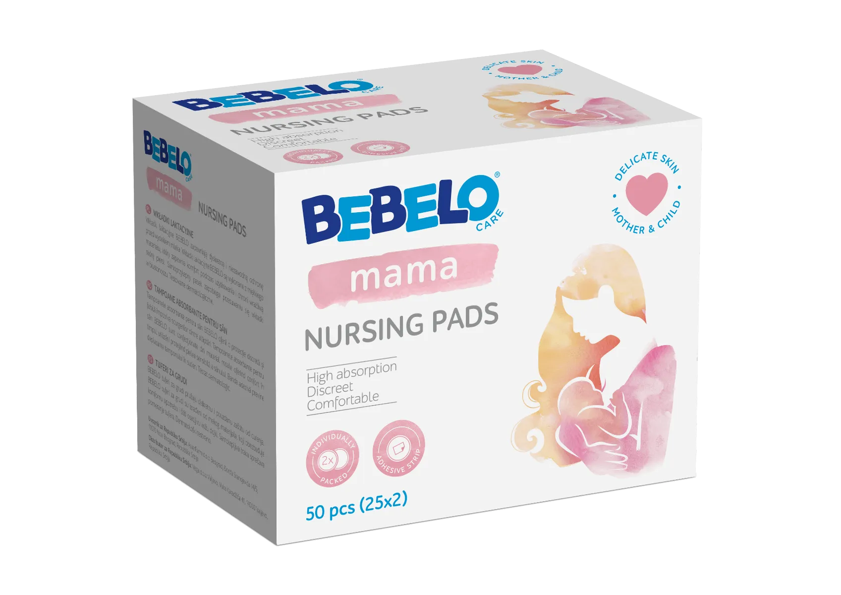 Bebelo Mama Nursing Pads Dr.Max, wkładki laktacyjne, 50 sztuk