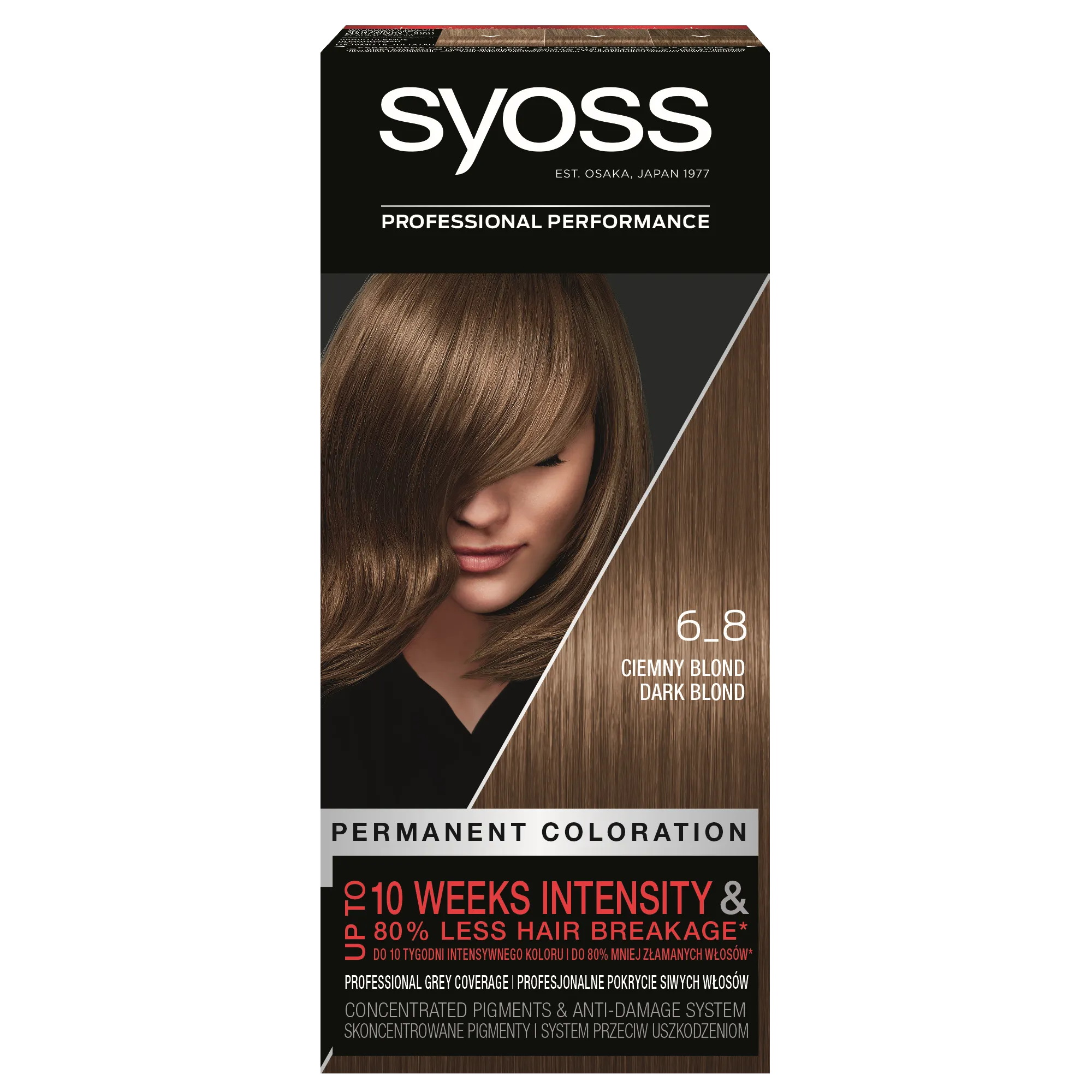 Syoss Permanent Coloration farba do włosów trwale koloryzująca 6-8 Ciemny Blond, 1 szt.