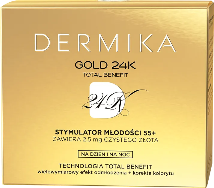 Dermika Gold 24K, krem zastrzyk młodości 55+ na dzień i na noc, 50 ml