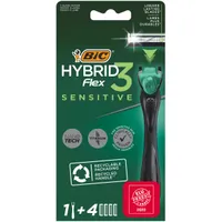 BiC Hybrid Flex 3 Sensitive maszynka do golenia dla mężczyzn, 1 szt. + 4 wkłady
