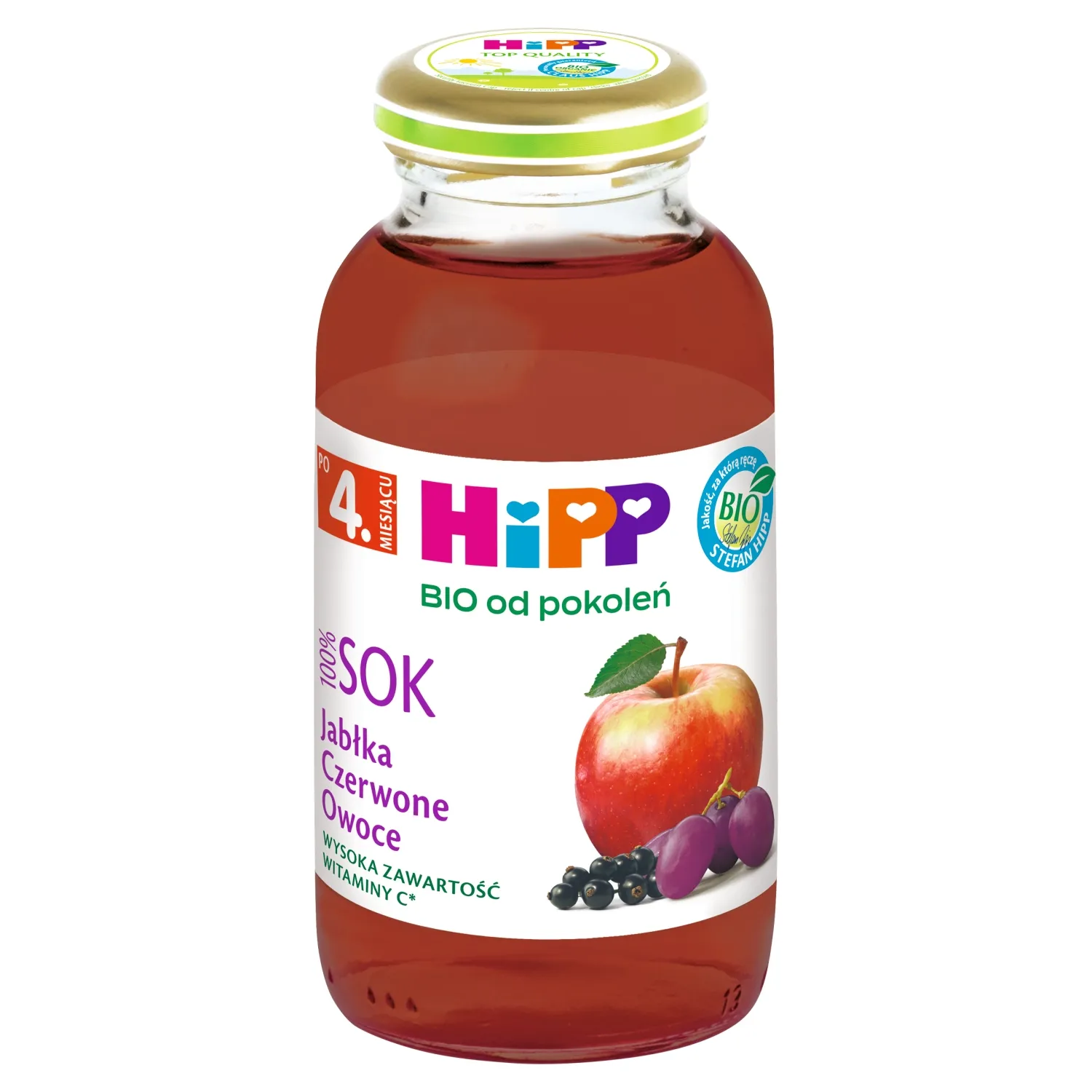 HiPP BIO od pokoleń Sok jabłka-czerwone owoce po 4. miesiącu, 200 ml