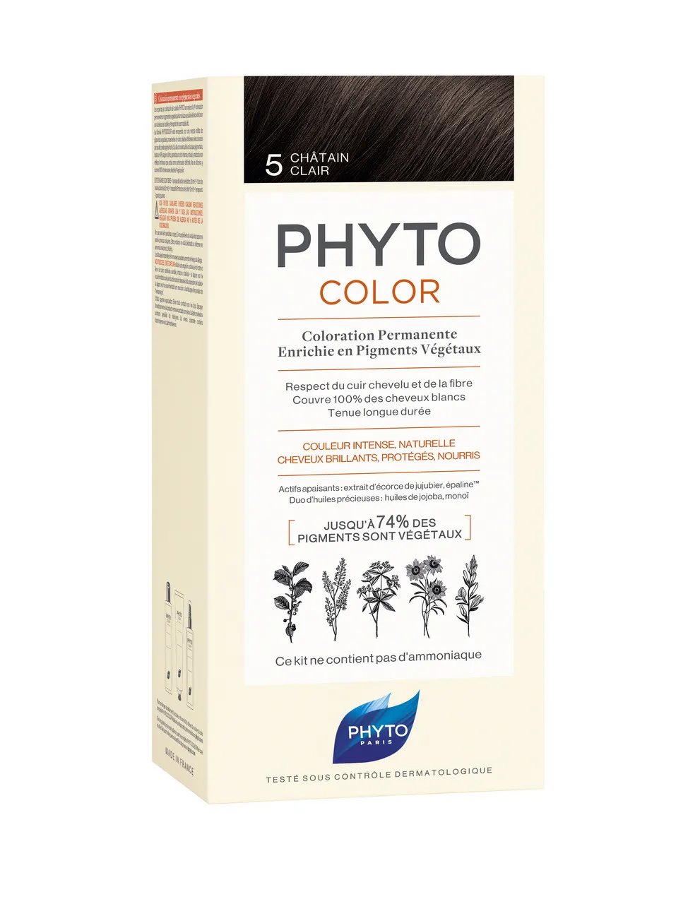 Phyto Color, farba do włosów, 5 jasny kasztanowy, 1 opakowanie