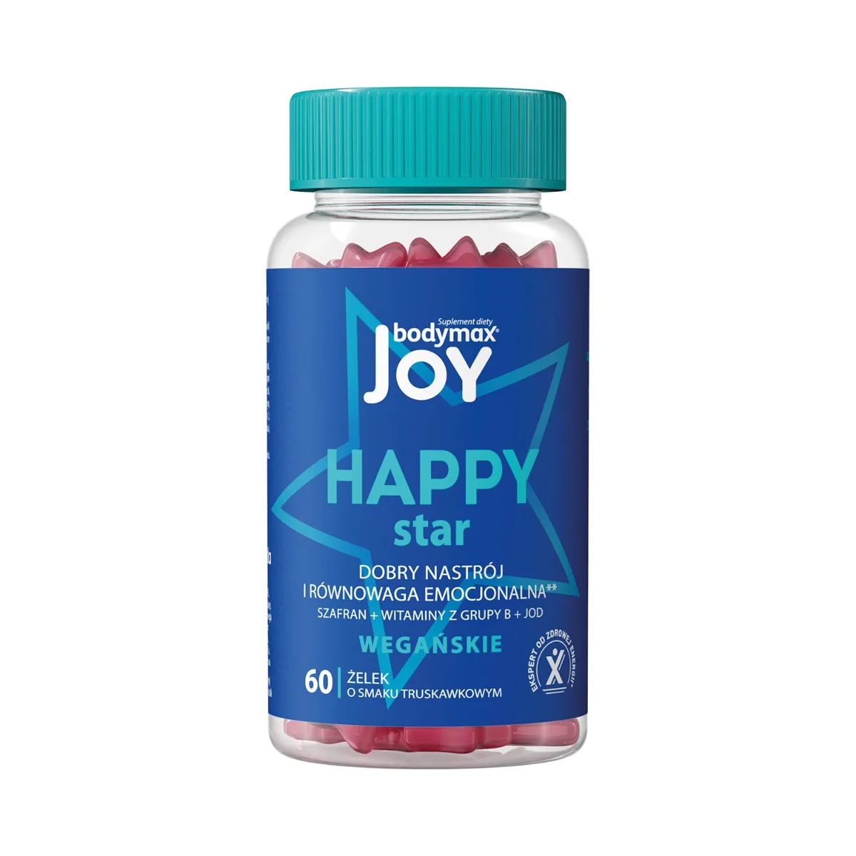 Bodymax Joy Happy Star, suplement diety, 60 żelek o smaku truskawkowym