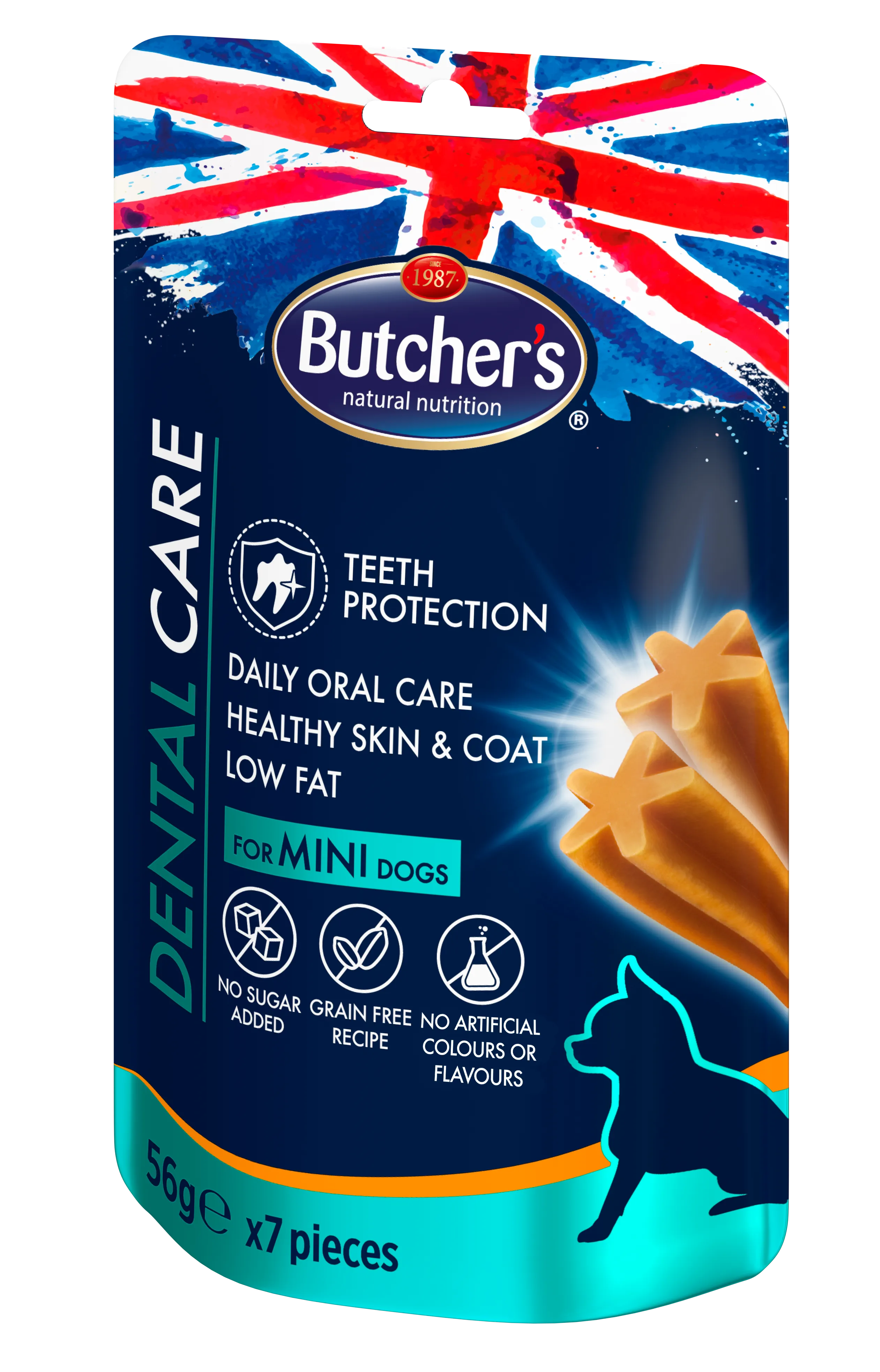 Butcher’s Dental Care Mini saszetka z przekąskami chroniącymi zęby dla ras mini, 56 g