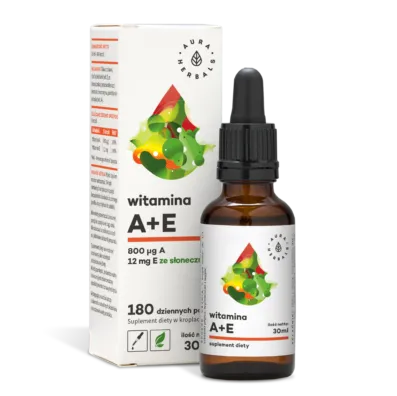 Aura Herbals, Witamina A+E Forte, suplement diety, krople, 30 ml