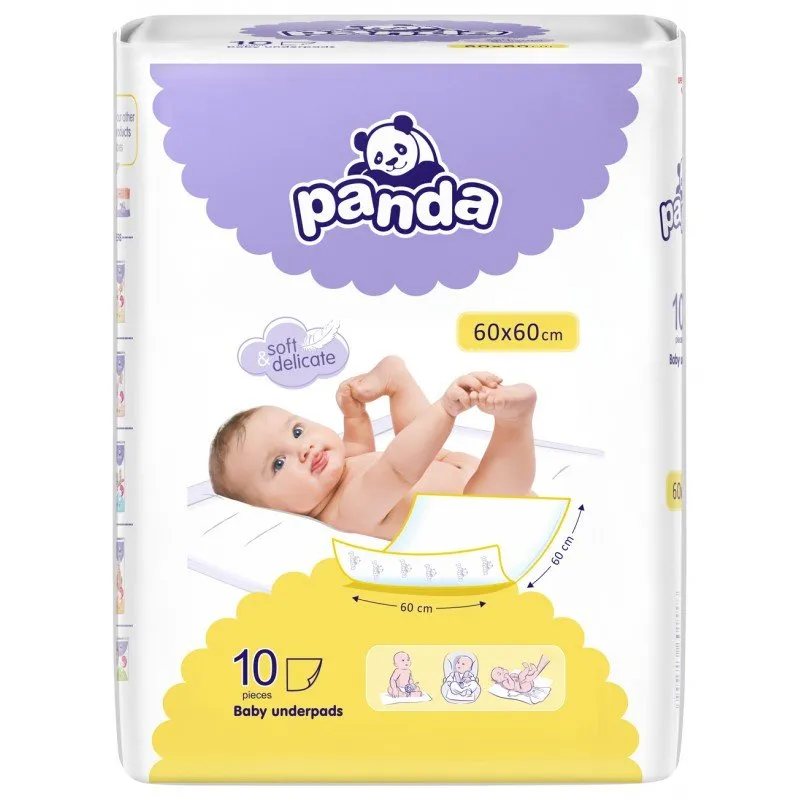 Bella Panda,  podkłady higieniczne, dla dzieci, 60 cm x 60 cm, 10 sztuk