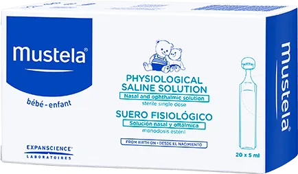 Mustela, serum fizjologiczne NaCl 0,9%, 20 ampułek po 5 ml