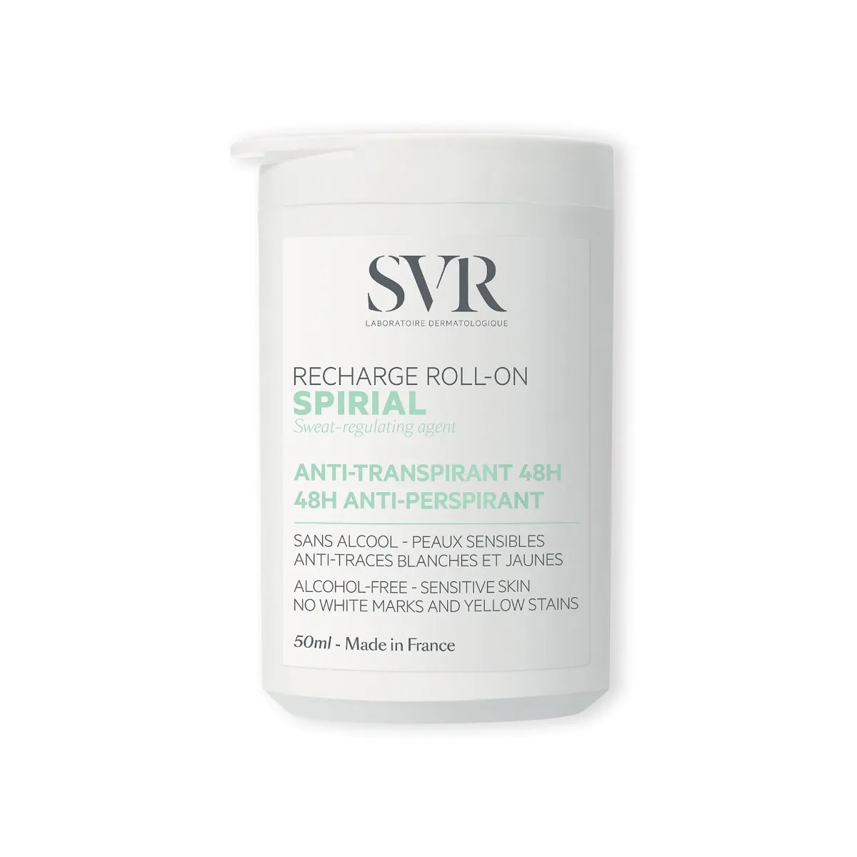SVR Spirial Recharge roll-on Antyperspirant w kulce 48H Wkład uzupełniający, 50 ml
