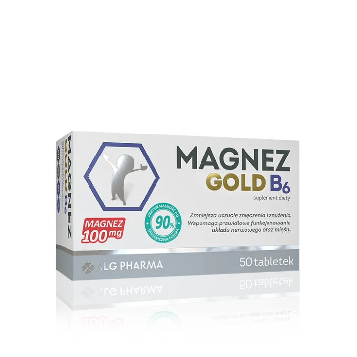 Magnez Gold B6, suplement diety, 50 tabletek powlekanych