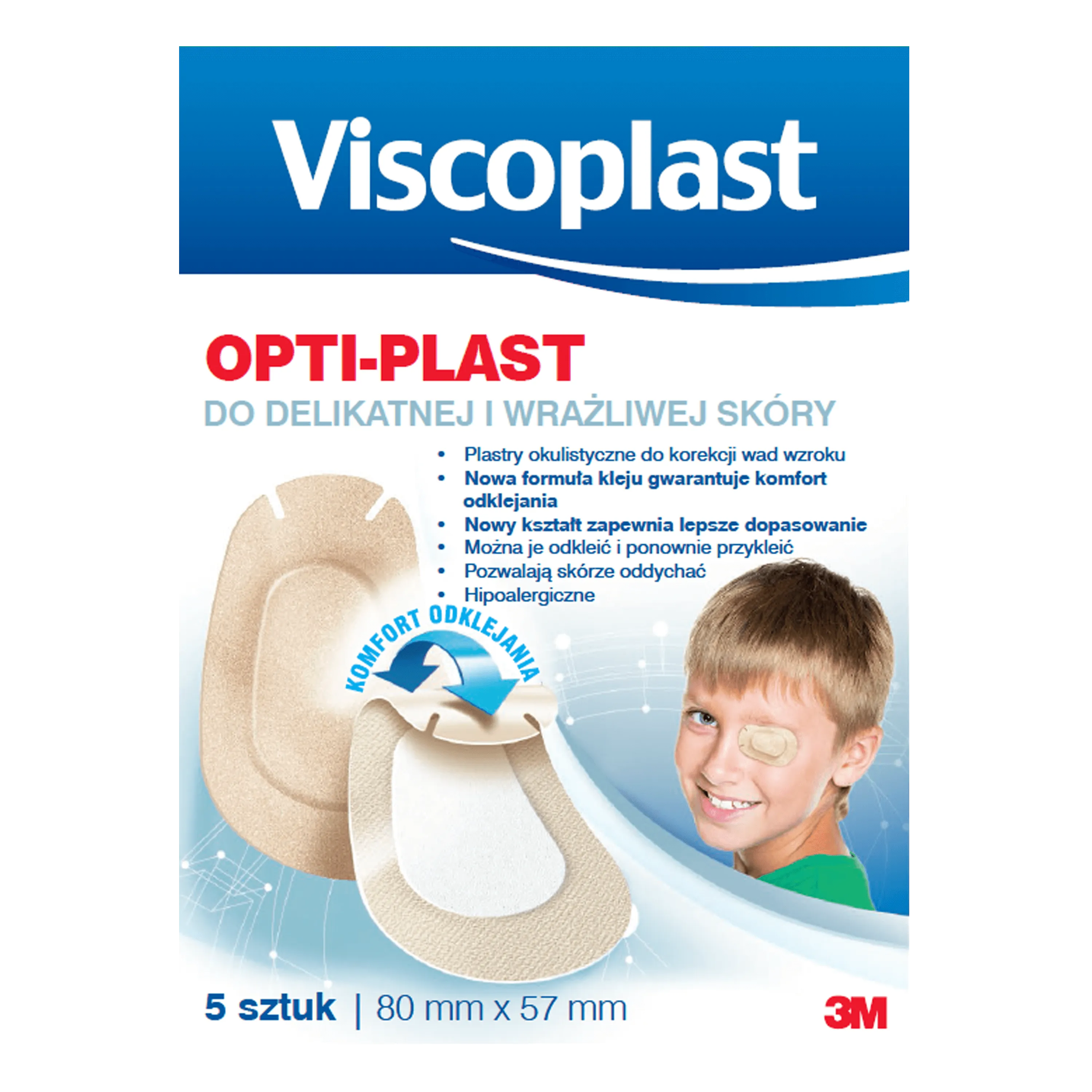 Viscoplast Opti-Plast, plastry okulistyczne, 80 x 57 mm, 5 sztuk