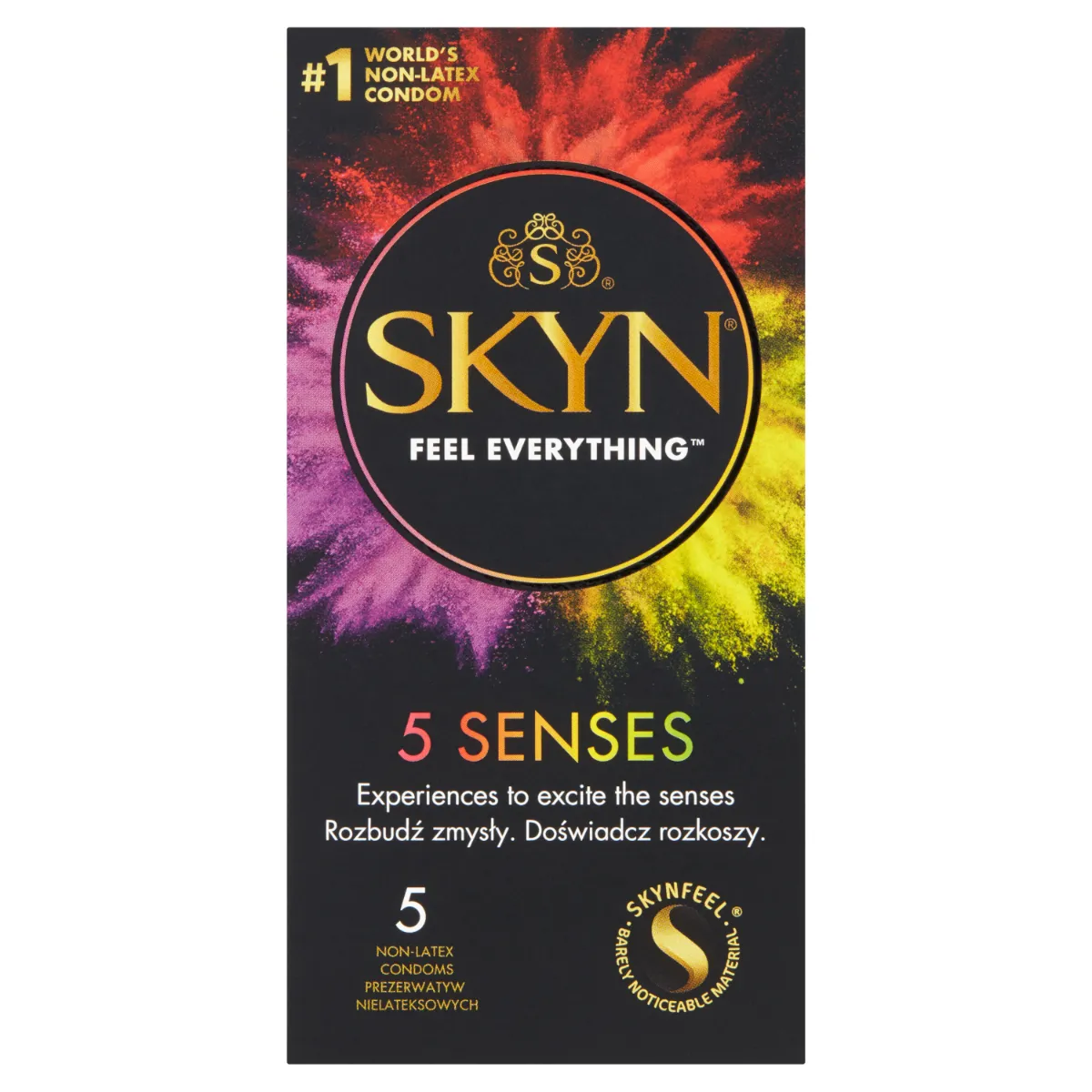 SKYN 5 Senses nielateksowe prezerwatywy – 5 rodzajów, 5 szt.