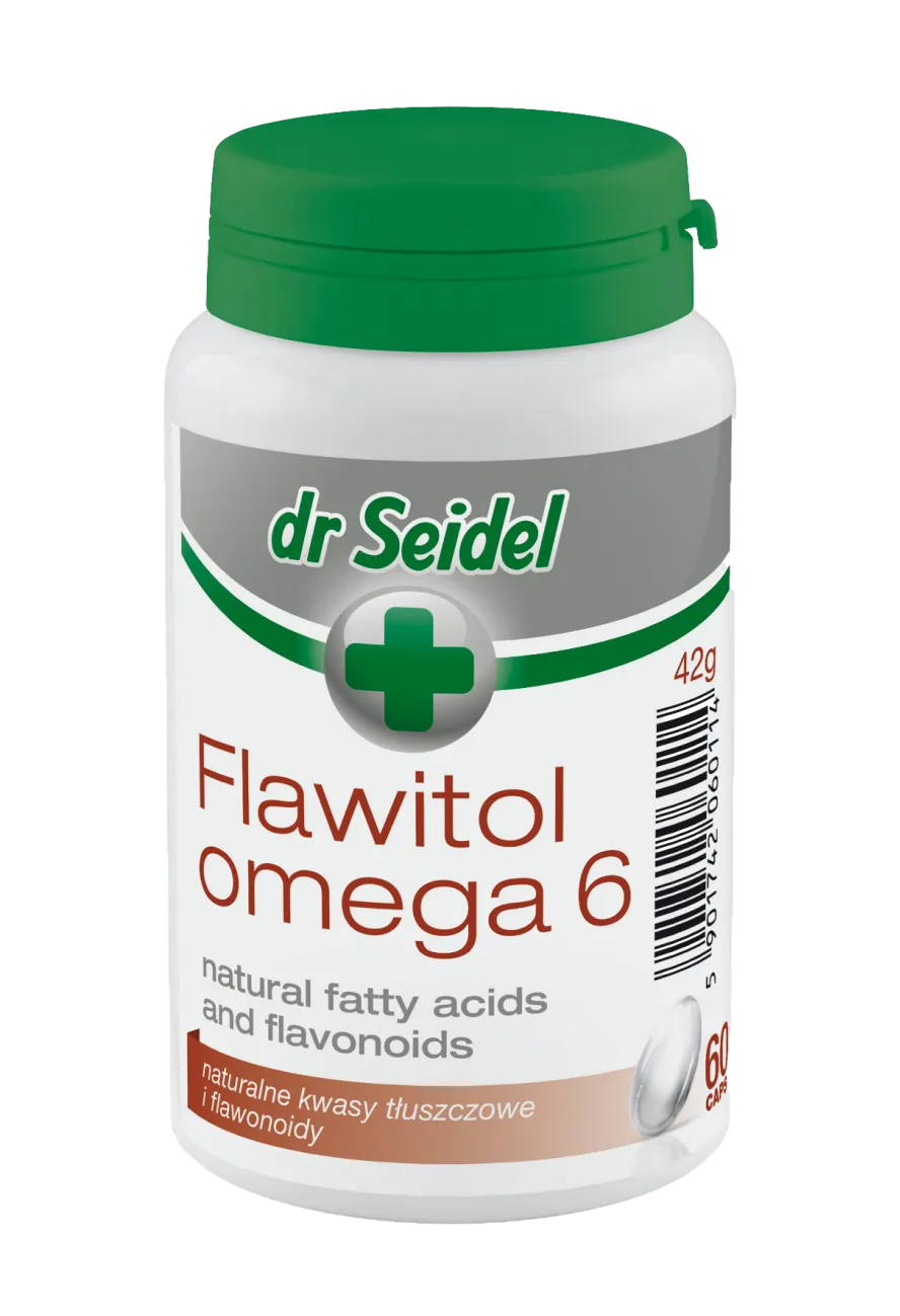 dr Seidel Flawitol Omega 6 Preparat wzmacniający skórę i sierść dla psów, 60 kapsułek