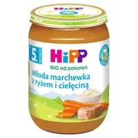 HiPP BIO od pokoleń obiadek krem z marchwi i ryżu z cielęciną po 5. miesiącu, 190 g