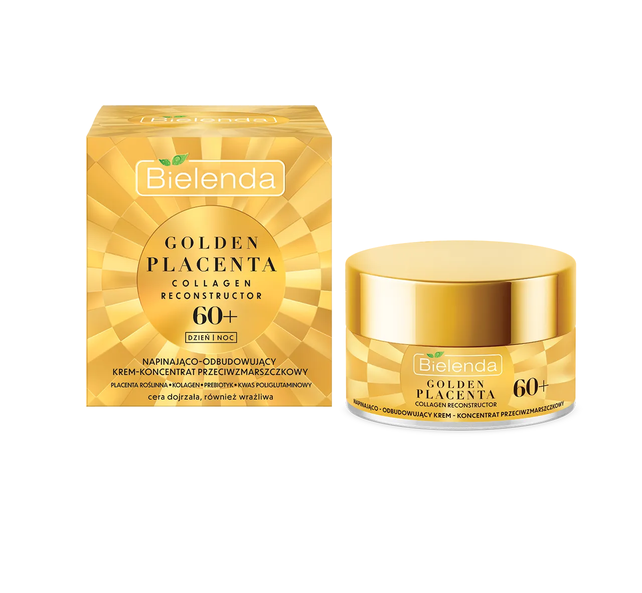 Bielenda Golden Placenta Collagen Reconstructor napinająco-odbudowujący krem-koncentrat przeciwzmarszczkowy 60+, 50 ml