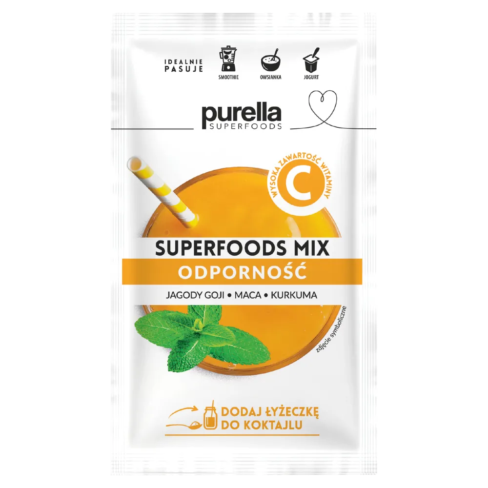 Purella Superfoods Mix Odporność mieszanka jagód goja macy i kurkumy, 40 g