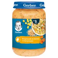 Gerber Krupniczek drobiowy z warzywami dla niemowląt po 9 miesiącu, 190 g