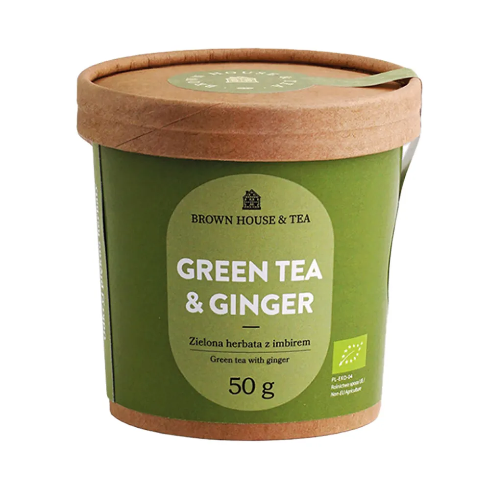 Brown House & Tea Green Tea & Ginger, zielona herbata z imbirem, 50 g