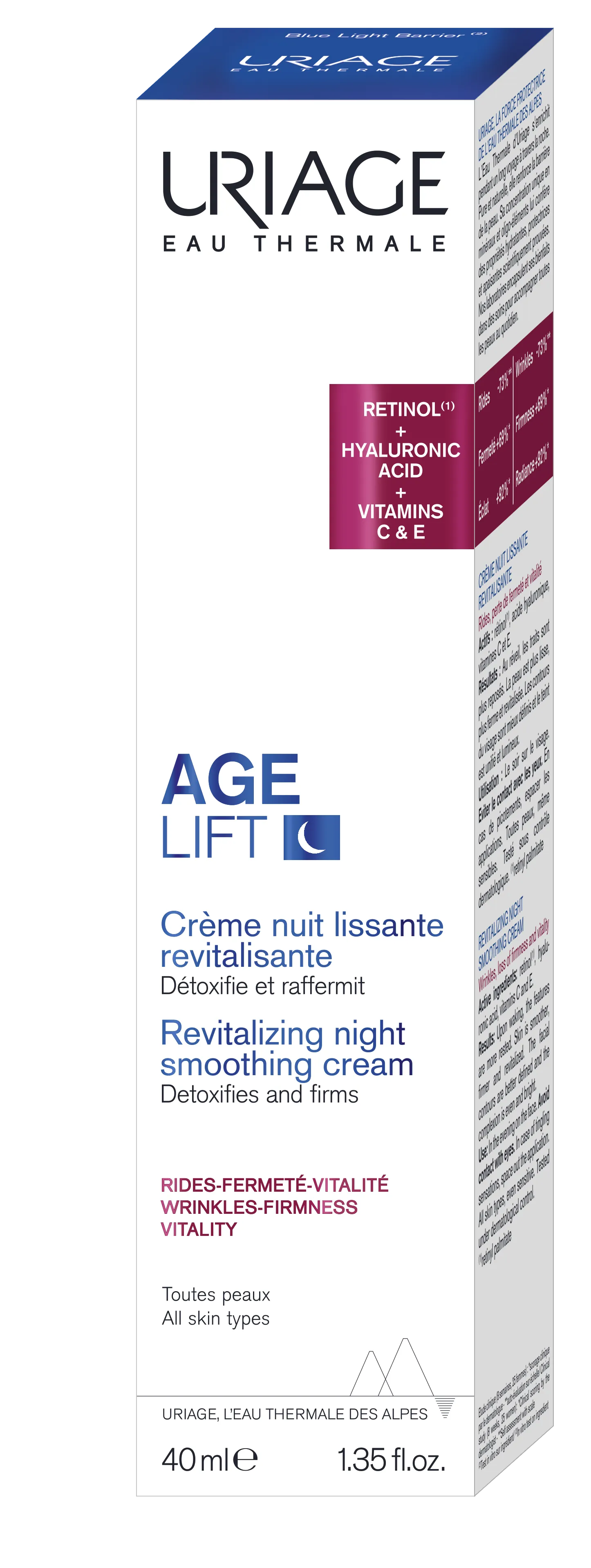 Uriage Age Lift Wygładzający krem rewitalizujący na noc, 40 ml