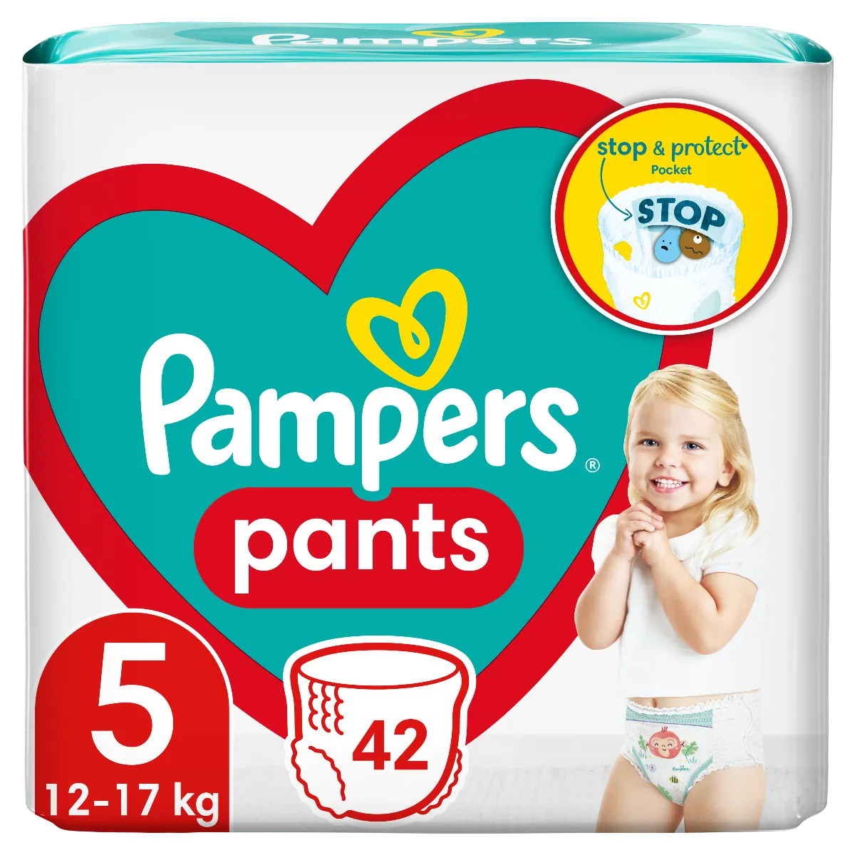Pampers Pants Junior pieluszki jednorazowe, rozmiar 5, 12-17 kg, 42 szt. 
