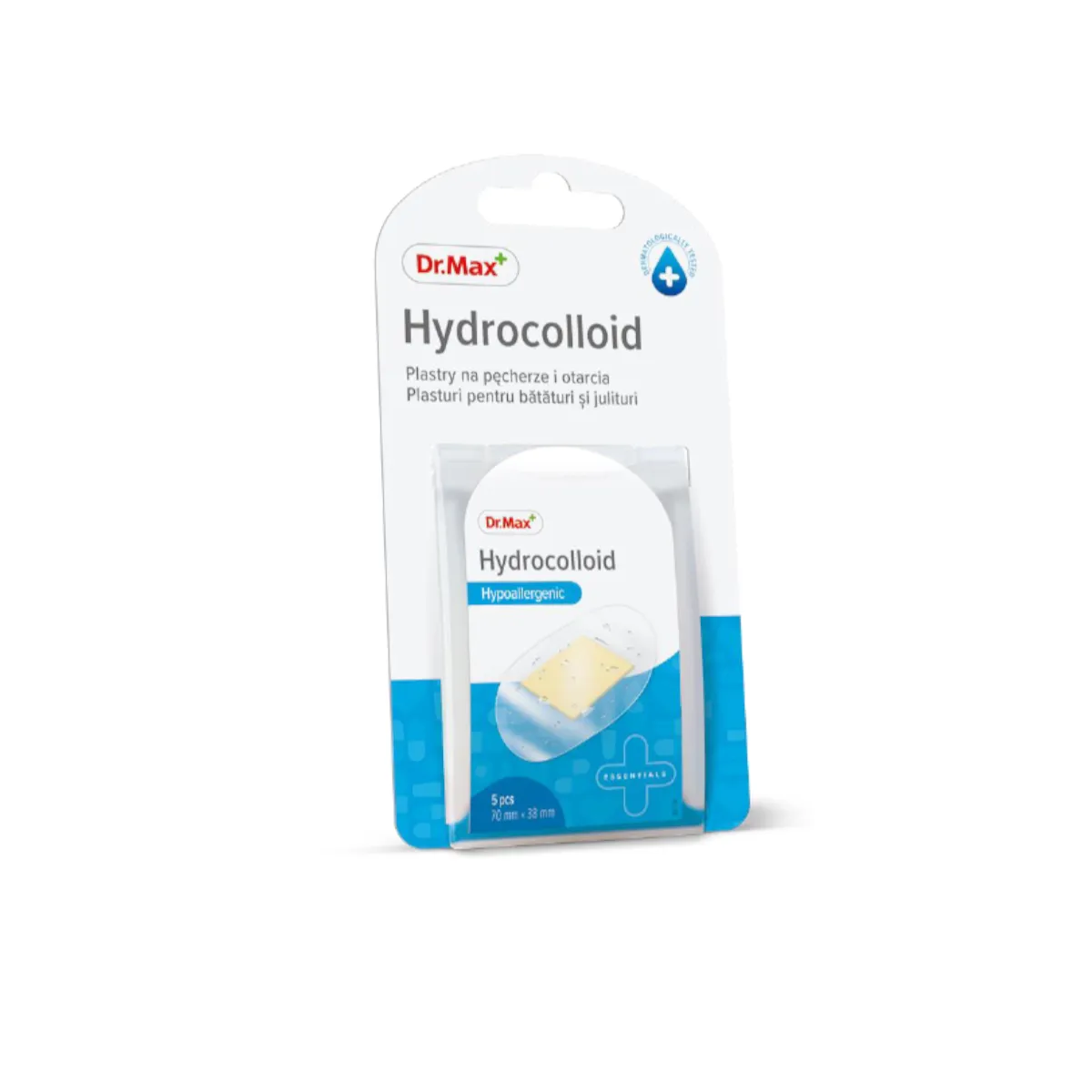 Plaster Hydrocolloid Hypoallergenic Dr.Max, plastry na pęcherze i otarcia, 5 sztuk