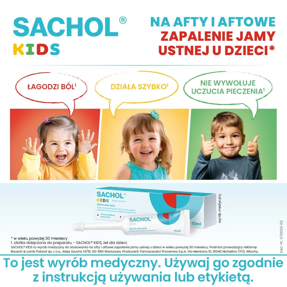 Sachol Kids, żel, 15 ml 