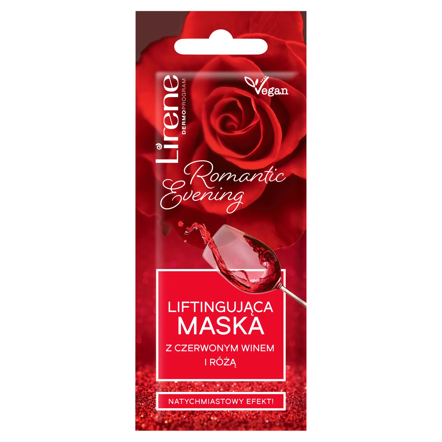 Lirene Romantic Evening liftingująca maska do twarzy Czerwone wino & Róża, 7 ml