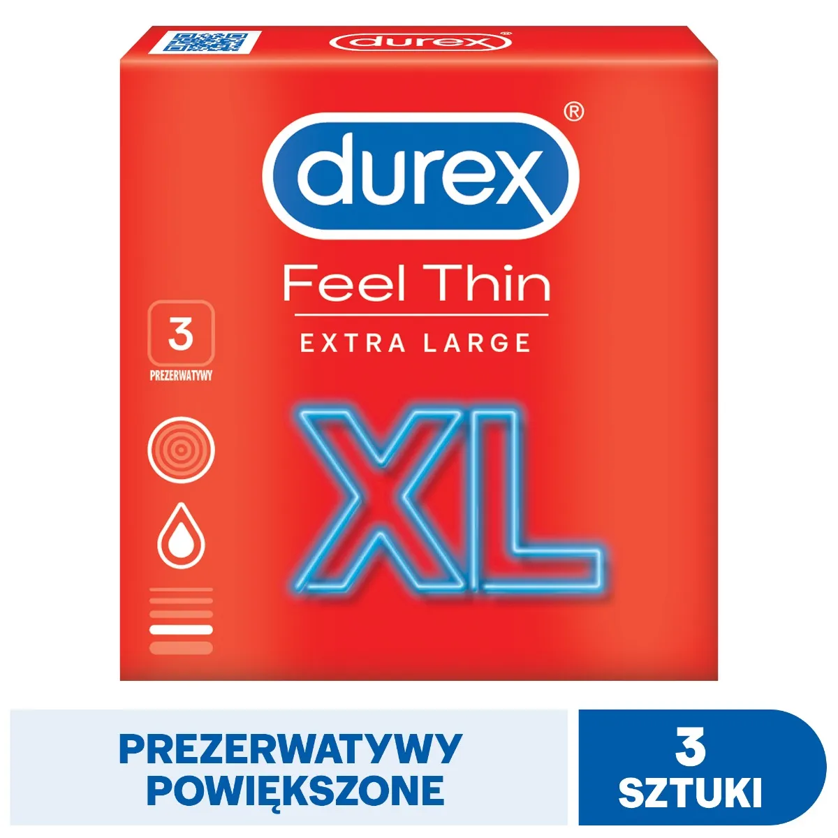 Durex Feel Thin XL prezerwatywy, 3 szt.
