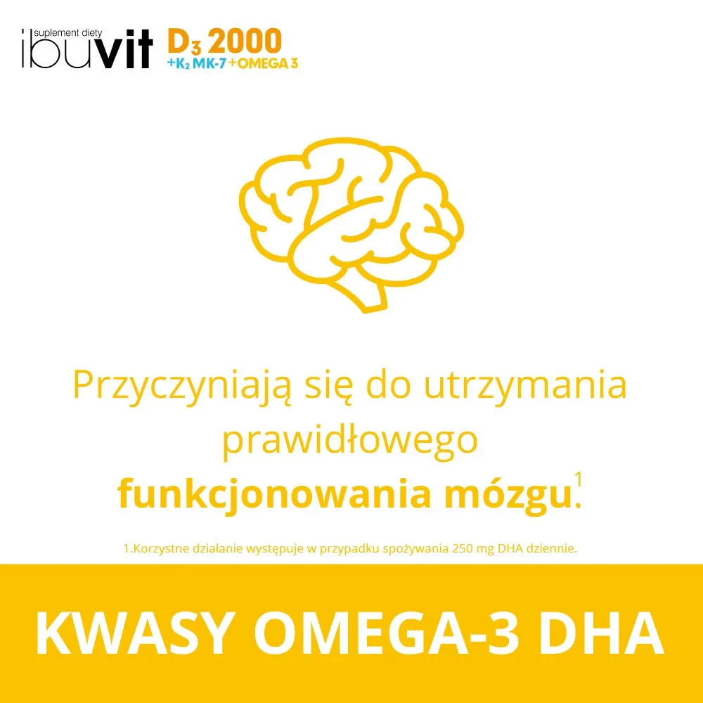 Ibuvit D3 2000 + K2 MK-7 Omega 3, suplement diety, 30 kapsułek 