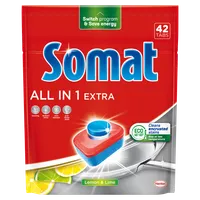 Somat All In One Extra Lemon & Lime tabletki do zmywarek o zapachu cytrynowym, 42 szt.